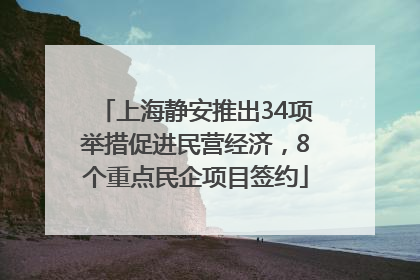 上海静安推出34项举措促进民营经济，8个重点民企项目签约